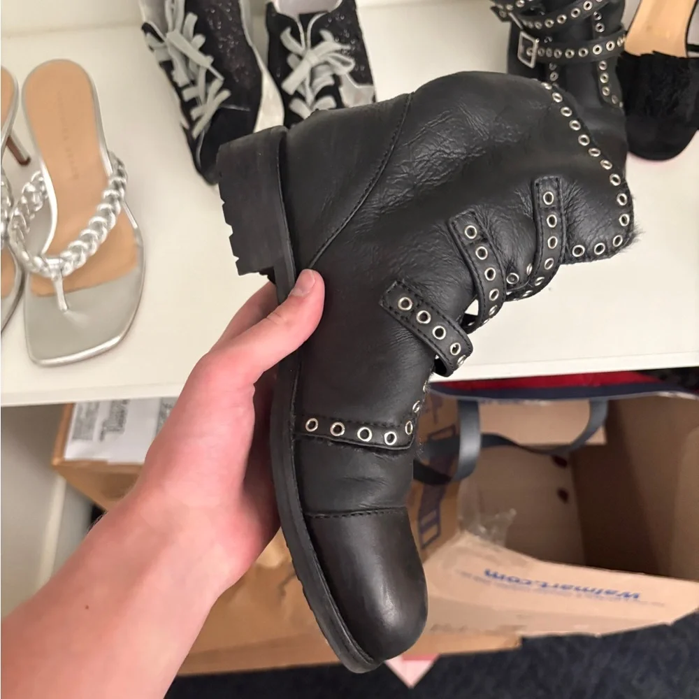 Black Leather Ankle Boots Jimmy Choo - Picture 4 of 5